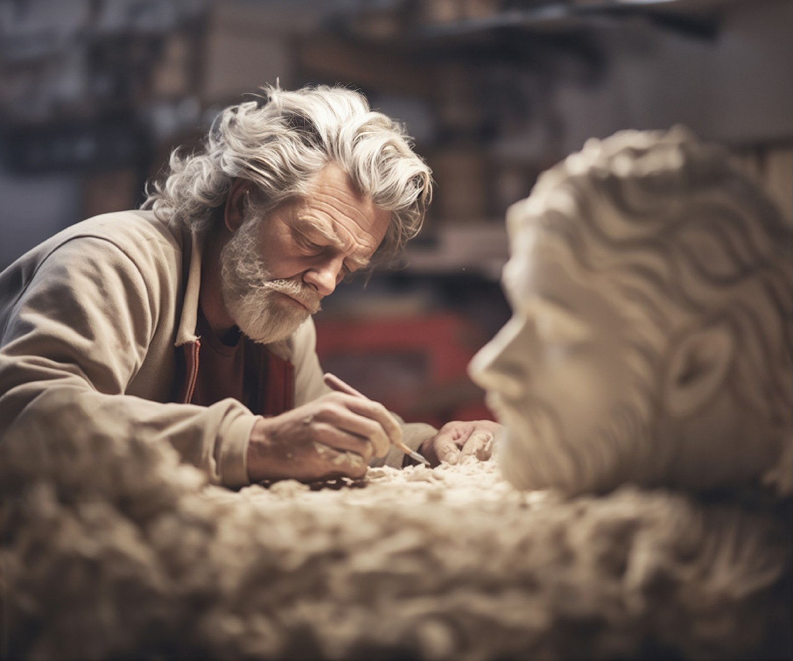 Profissional trabalhando na produção artesanal